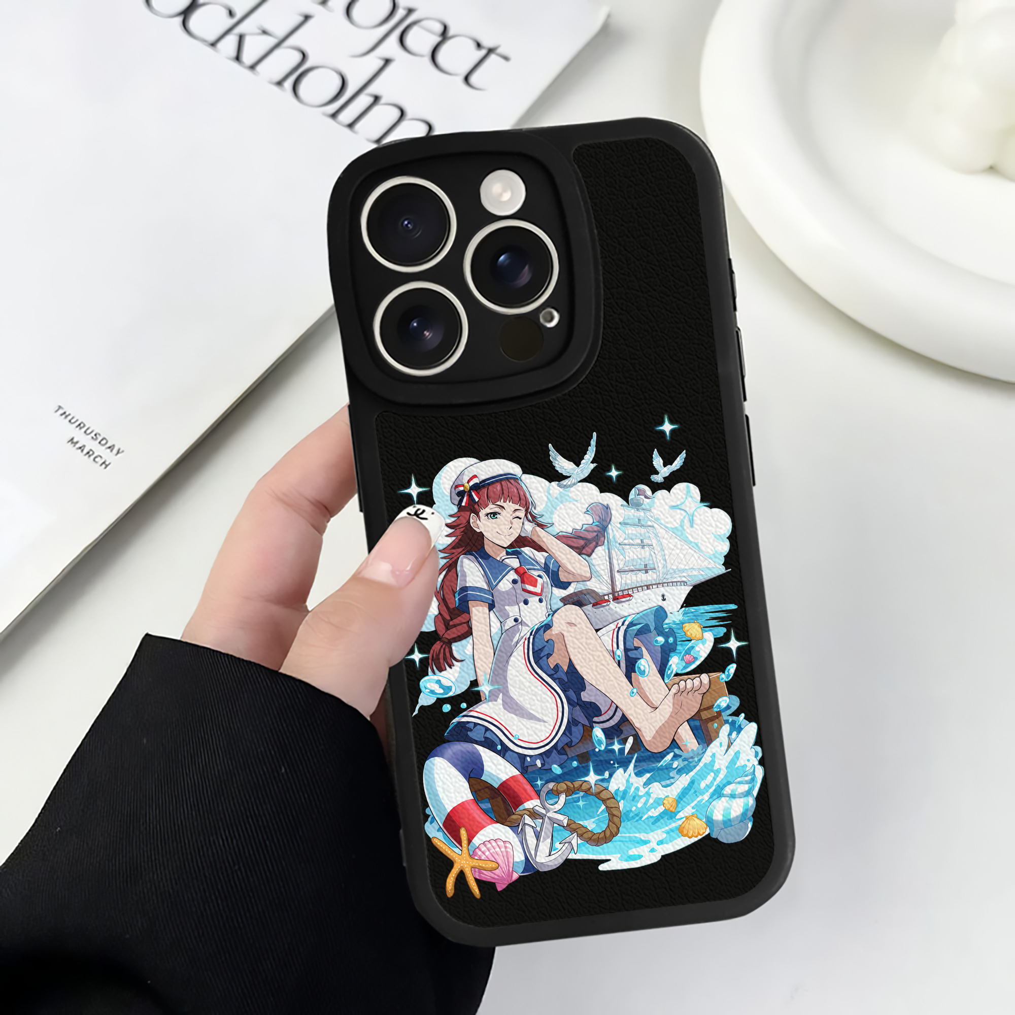 （画像用） 文豪ストレイドッグス Bungo Stray Dogs 【iPhone 16シリーズ対応】シリコンスマホケース（レザー調） 材質：シリコン
